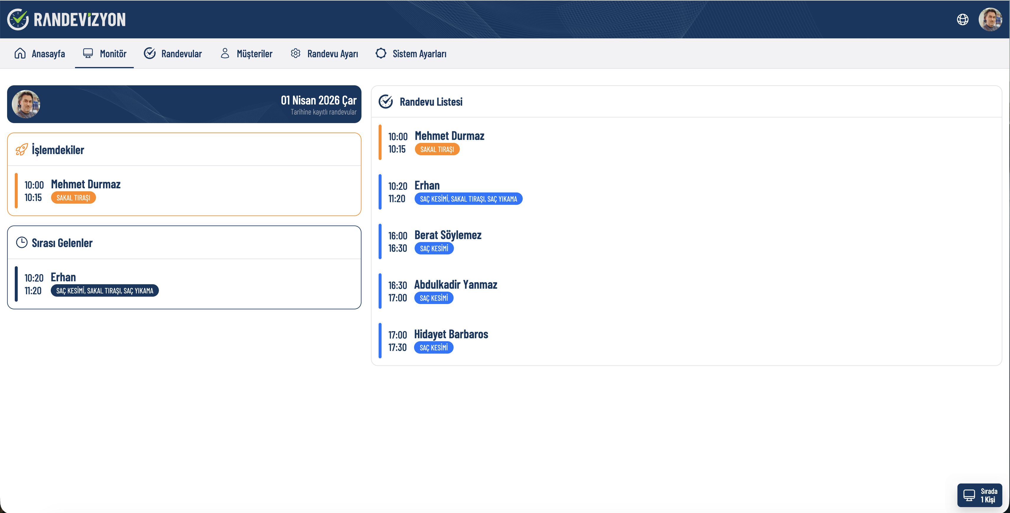Anlık Monitör ile Günlük Akış Takibi Randevizyon Monitor